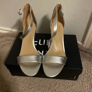 Silver sandal wedges